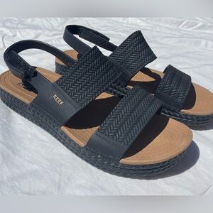 Reef Women's Black and Tan Sandals